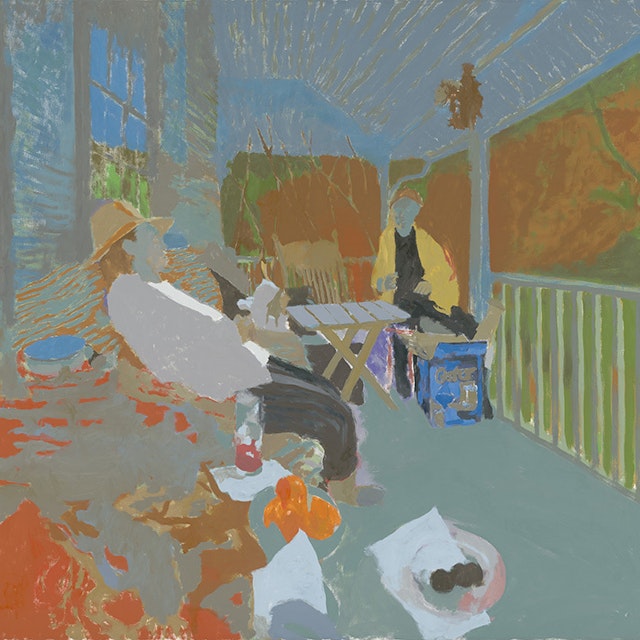 On Annie's porch